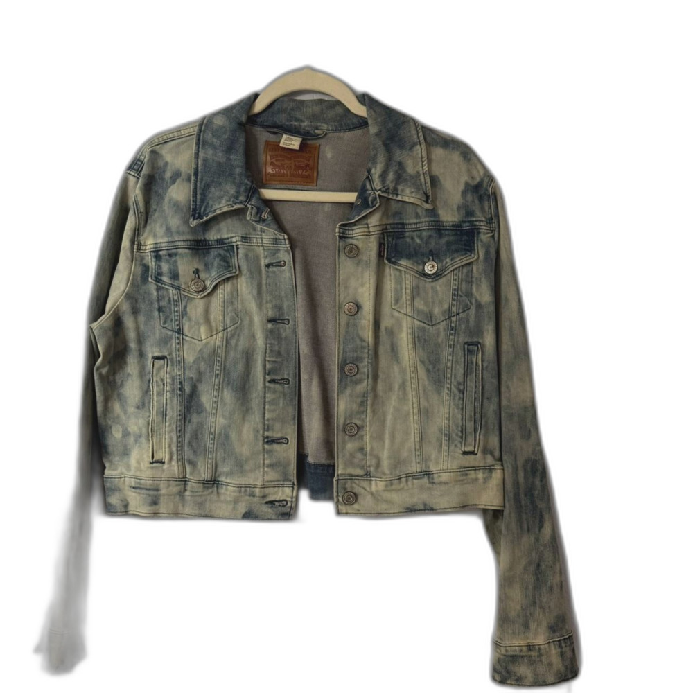 Levi's acid wash cropped jean jacket